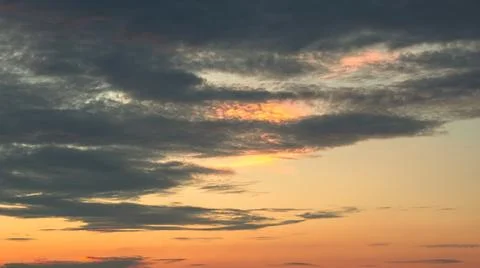 Dramatic Sunset Sky with Clouds 스톡 사진