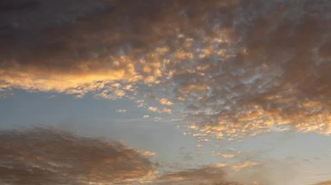 Dramatic Sunset Sky With Clouds Stock Photos