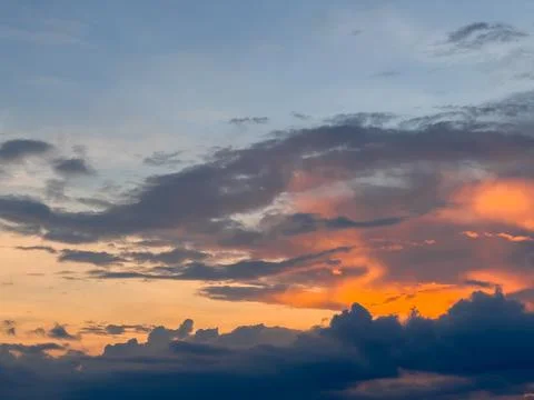 Dramatic Sunset Sky with Clouds Stock Photos