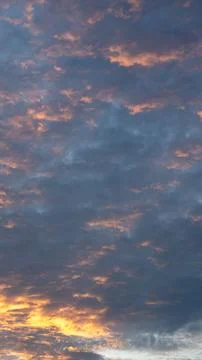 Dramatic Sunset Sky With Clouds Stock Photos
