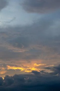 Dramatic Sunset Sky with Clouds 스톡 사진
