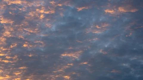 Dramatic Sunset Sky with Clouds Stock Photos