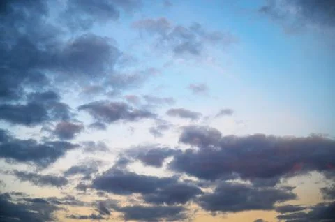 Dramatic Sunset Sky with Colorful Clouds Stock Photos