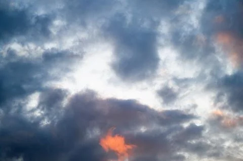 Dramatic Sunset Sky with Colorful Clouds Stock Photos