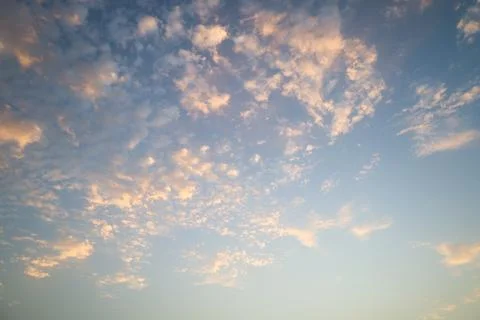 Dramatic sunset sky with colorful clouds at dusk. Nature background and tex.. Stock Photos