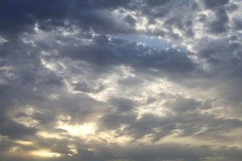 Dramatic sunset sky with colorful clouds at dusk. Nature background and tex.. Stock Photos