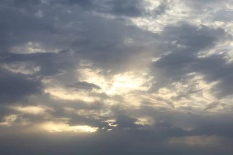 Dramatic sunset sky with colorful clouds at dusk. Nature background and tex.. Stock Photos