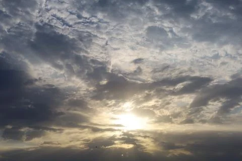 Dramatic sunset sky with colorful clouds at dusk. Nature background and tex.. Stock Photos