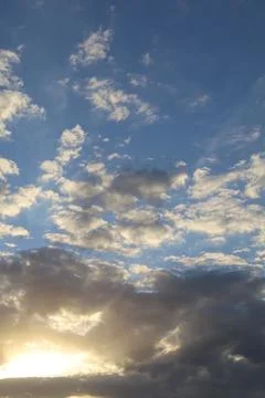 Dramatic sunset sky with colorful clouds at dusk. Nature background and tex.. Stock Photos