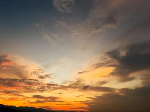 Dramatic Sunset Sky with Colorful Clouds Фото