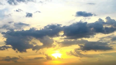 Dramatic Sunset Sky with Cumulus Cloudscape Stock Footage 311586148