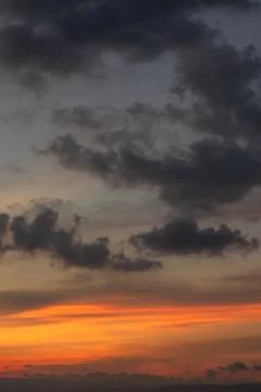 Dramatic Sunset Sky with Dark Clouds Stock-Fotos