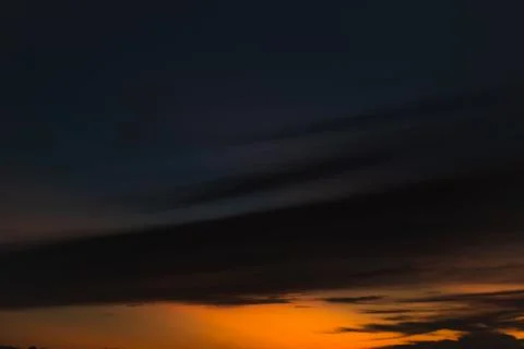 Dramatic Sunset Sky with Dark Clouds Stock Photos