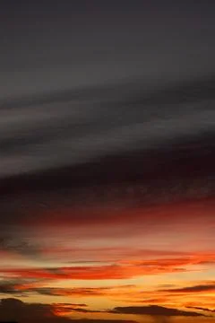 Dramatic Sunset Sky With Dark Clouds Stock Photos