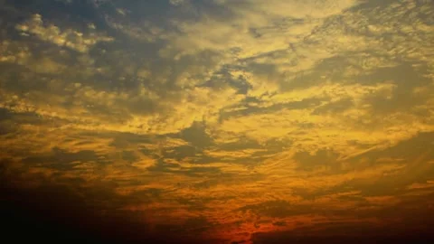 Dramatic Sunset Sky with Fiery Orange and Red Cloudscape Stock Footage 311586811