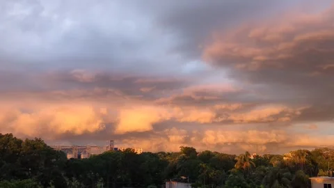 Dramatic Sunset Sky Golden 스톡 동영상 320095881