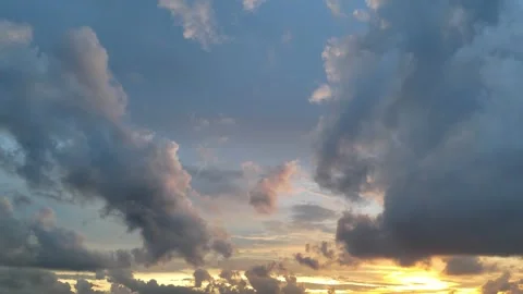 Dramatic Sunset Sky with Golden Horizon Stock Footage 333264878