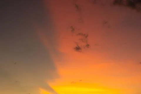 Dramatic Sunset Sky with Orange and Purple Hues Stock Photos