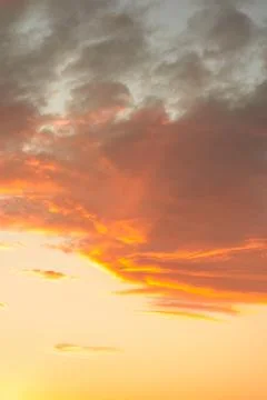 Dramatic Sunset Sky with Orange Clouds Fotos de archivo