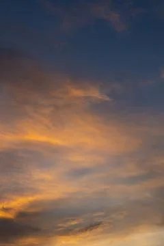 Dramatic Sunset Sky With Orange Clouds Fotos de archivo