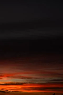 Dramatic Sunset Sky With Orange Clouds Stock Photos