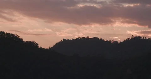 Dramatic sunset sky over the forest Stock Footage 104423481