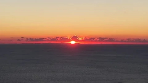 Dramatic Sunset Sky Over the Mediterranean, Drone View Stock Footage 345526916