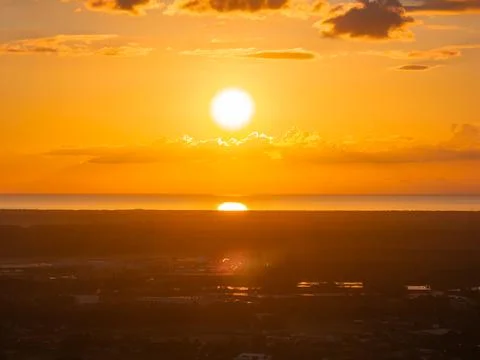 Dramatic Sunset Sky over Riga Stock Photos