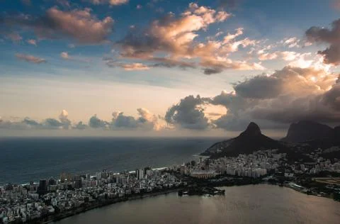 Dramatic Sunset Sky Over Rio de Janeiro, Brazil 写真素材