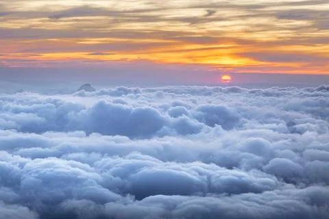 Dramatic sunset sky over the Rogues Alps, Chamonix Mont-Blanc, France Stock Photos