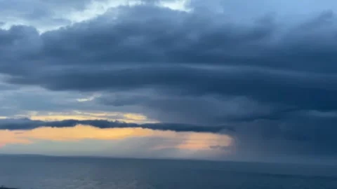 Dramatic Sunset Sky Over the Sea Stock Footage 272287383