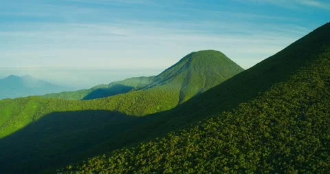 Dramatic Sunset Sky Over Tropical Volcano in Indonesia Stock Footage 328931895