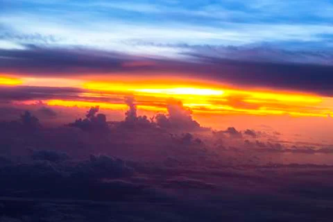 Dramatic  of sunset sky Stock Photos