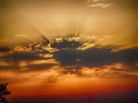 Dramatic sunset sky Stock Photos