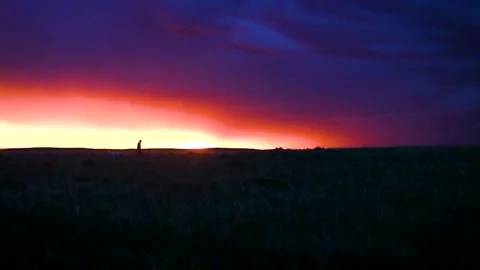 Dramatic Sunset Storm Stock Footage 150729255