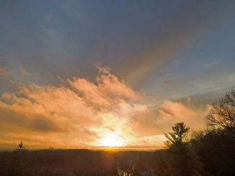 Dramatic Sunset in a Suburban Town -14 Stock Photos