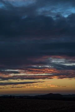 Dramatic sunset in summertime Stock Photos