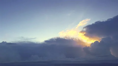 Dramatic Sunset, Sunbeams, Clouds, Sky, Timelapse Video. Stock Footage 321571650