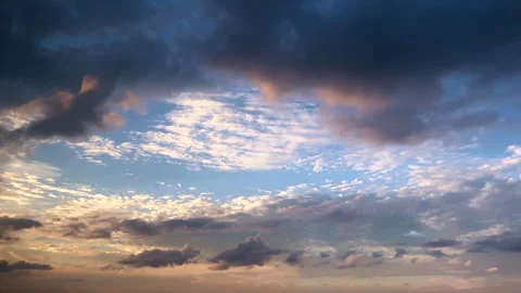Dramatic Sunset, Sunbeams, Clouds, Sky, Timelapse Video. Stock Footage 321571767