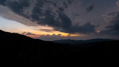 Dramatic Sunset Timelapse over Himalayan Mountain Ranges with Moving Clouds Stock Footage 336116155