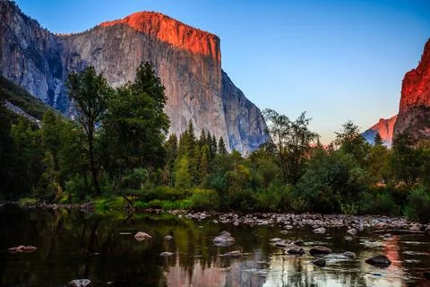 Dramatic Sunset on the Valley View, Yosemite National Park, California Stock Photos
