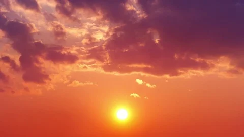 Dramatic sunset zoom out Stock Footage 75251095