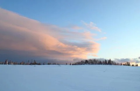 Dramatic sweeping cloud in winter Stock Photos