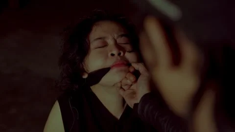 Dramatic Tension in a Dark Scene Stock Footage 294194051