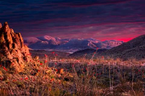 Dramatic Terlingua Sunset Stock Photos