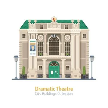 Dramatic Theater Building Ilustración de archivo
