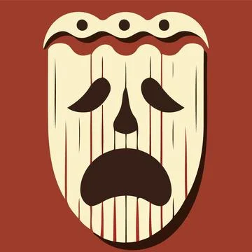 Dramatic theater mask object Stock Illustration