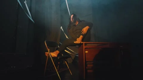 Dramatic Theater Performance with Intense Atmosphere Stock Footage 296544900