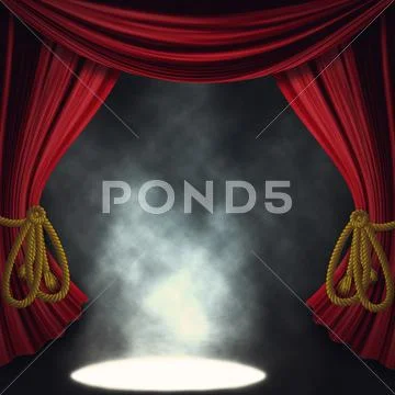 Dramatic theater stage with spotlights Stock Illustration