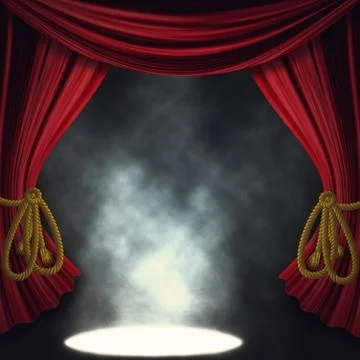 Dramatic theater stage with spotlights Stock Illustration